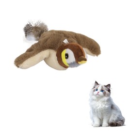 Flapping Chirping Bird Cat Toy - Interactive Flying Flappy Bird Sparrow Catnip Toys, Touch Activated for Cats Kittens Pet Indoor