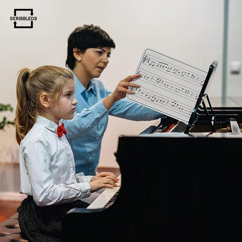 2 Pack Dry Erase Music Staff Lap Whiteboard 9"X12" l