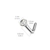 FIFTH CUE Solid Titanium L Bend Nose Stud Ring with
