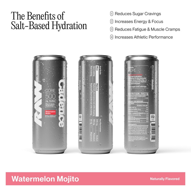 Cadence Electrolyte Drink - Watermelon Mojito Flavor, 355ml x 12