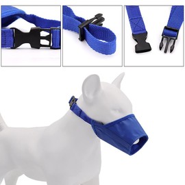 CILKUS Dog Muzzles Suit, 7 PCS Adjustable Breathable Safety Small Medium Large Extra Dog Muzzles for Anti-Biting Anti-Barking Anti-Chewing Safety Protection (Blue)