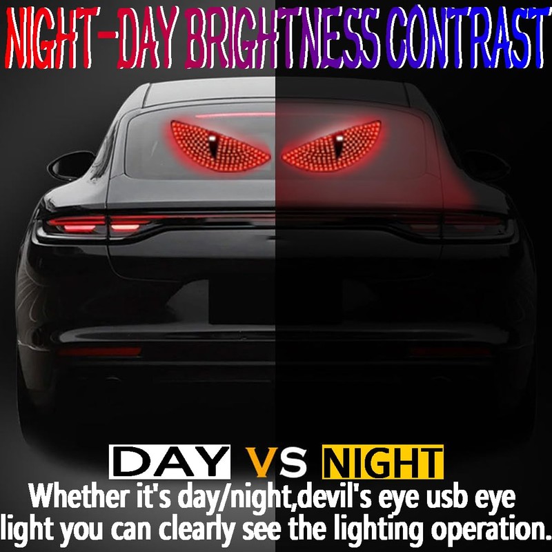 2 Pcs Eyes Light,Half-Devil's Eye Light Car Light,Devil Eyes Light