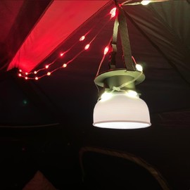 Multi-Purpose Camping Tent Festival Solar Light with RGB String Lights Hanging Party Camper Van Lamp and USB Charging