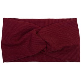 styleBREAKER Hairband in a fine Rib Look with Bow, Headband, Ladies, 04026009, Colour:Claret-Red