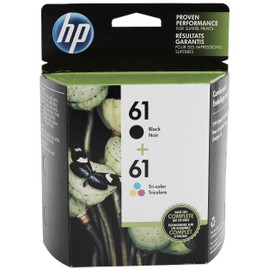 HP 61 Black/Tri-Color Original Ink Cartridges, Combo Pack (CR259FN)