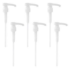 Hevysuo 6 Stück Dosierpumpe Sirup Pumpspender,Durchmesser 28mm Länge kann Getrimmt Werden,Spülung,Getränke und Weitere Behälter,Weiß