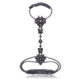 NABROJ Gothic Black Rhinestone Body Chain Jewelry for Women Y2k Accessories, Crystal Body Chest Chain Bra Necklace Costume Jewelry for Women-STL01 Black