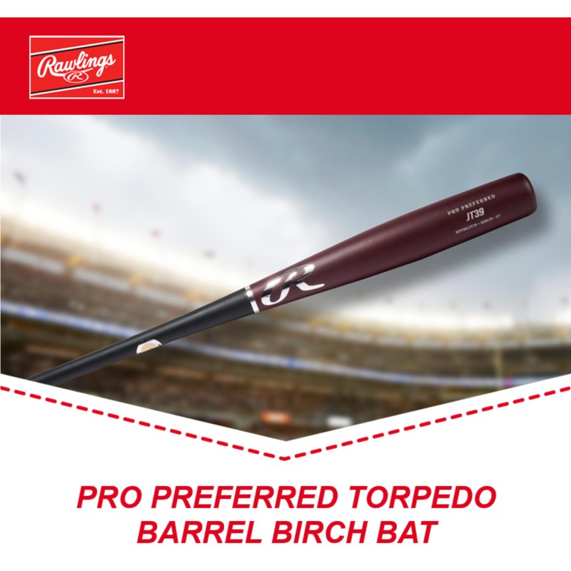 Rawlings | Torpedo Barrel JT39 Birch Wood Baseball Bat |
