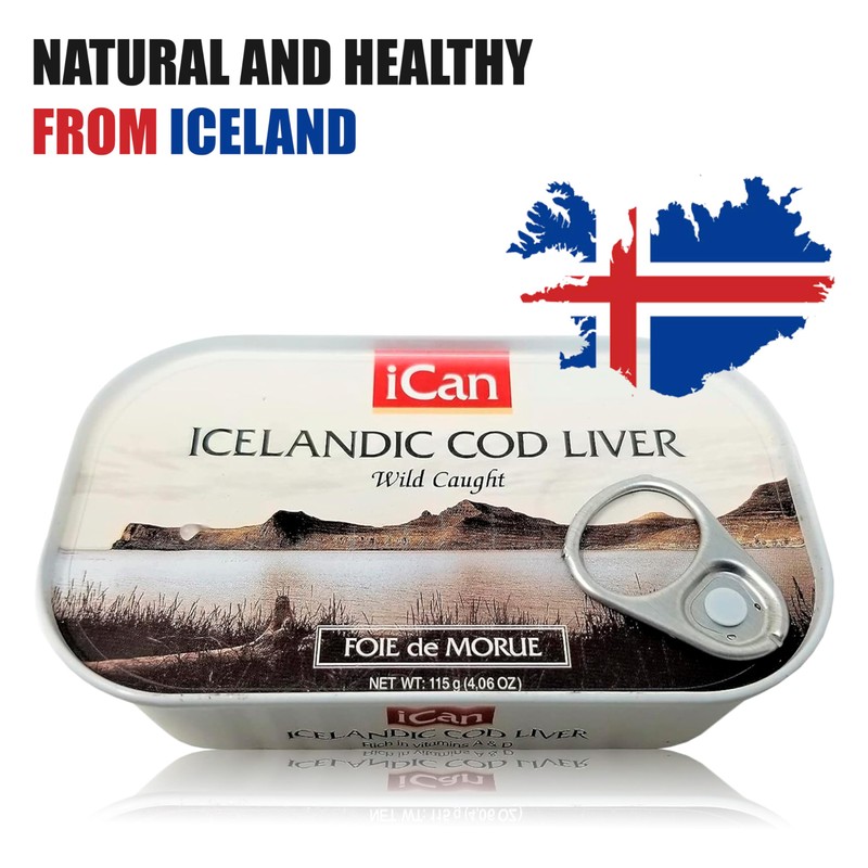 Wild Cod Liver Canned From Iceland 4.06 oz pack of
