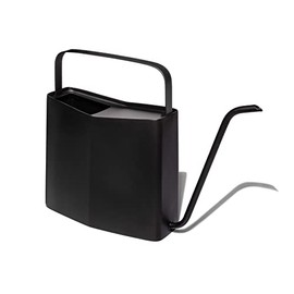 Modern Sprout Brass Finish Plant Watering Can - Long Spout Stainless Steel Vessel for Outdoor & Indoor Plants - Rust Resistant 3L Capacity - Garden Accessory for Houseplants & Decorative Use (Black)