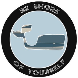 Athena Brands Blue Whale Be Shore of Yourself  - Car Truck Window Bumper Graphic Sticker Decal - Black