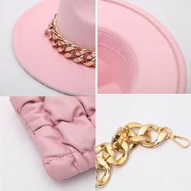 BXOZSAOZa Combination of Hats for Women Fashionable and Bags, Fedora Hats for Women，Pink Fedora Hats for Women (US, Alpha, Medium, Pink)