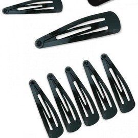 Large 20-Piece Black Snap Hair Clips for Flyaway Control Hairpin