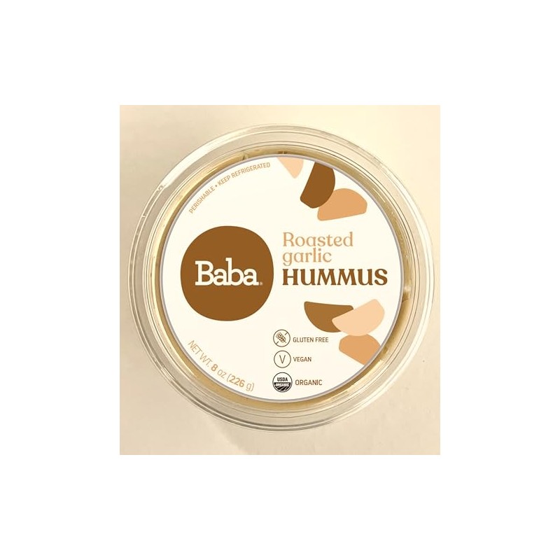 Baba Organic Hummus (8 oz) - USDA Organic, Gluten Free,