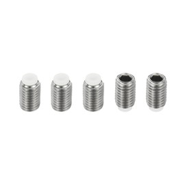 PATIKIL M10 x 16 mm Nylon Tip Threaded Pin, Pack of 5, 304 Stainless Steel Metric Hex Head Cup Point Non-Slip Set Screws Internal Hex Drive Hardware