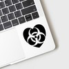 CafePress Biohazard HeartBl Small Die Cut Sticker, 3"x4" Matte Finish
