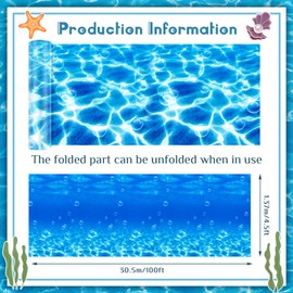 Mepase 1 Roll 1200 Inch x 54 Inch Under The Ocean Tablecloth Ocean Themed Backdrop Ocean Classroom Decor Mermaid Tablecloth Plastic Bulletin Board for Beach Birthday Party Decoration (Ocean)