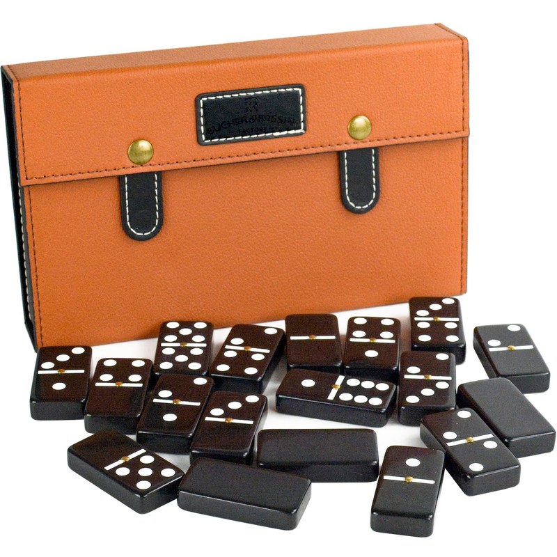 Bucher&Rossini Dominoes Set Double 6 - Classic Black Domino's Game