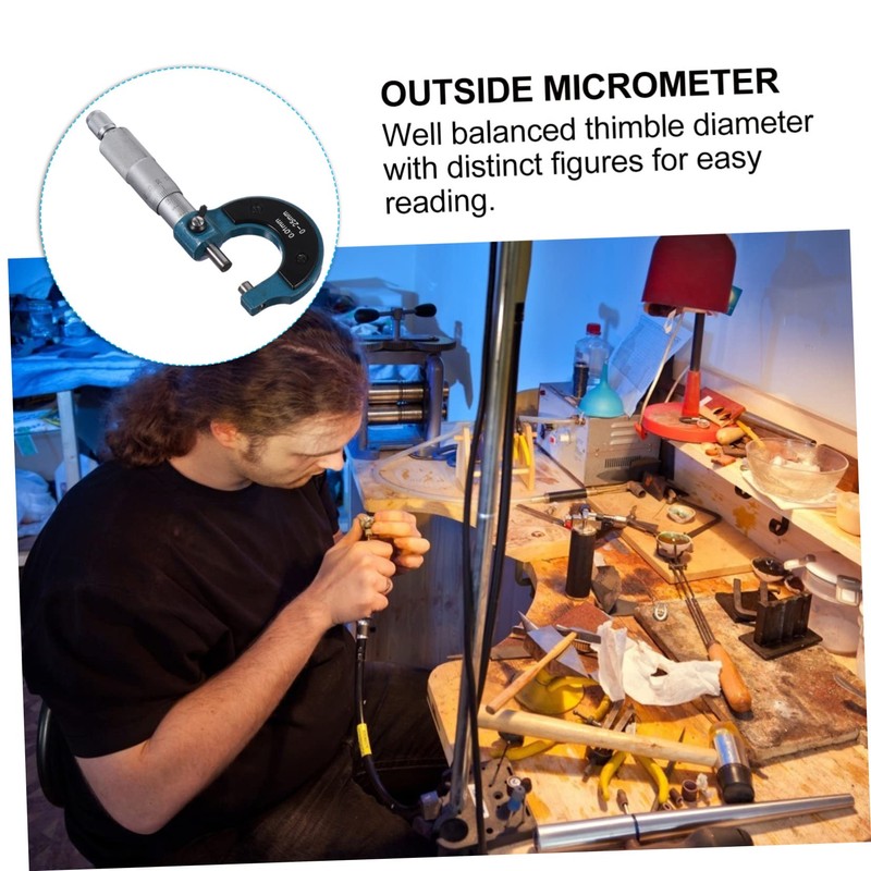 CHILDWEET Precision Measurements 1pc Micrometer Carbon Steel Thickness Gauge Metric