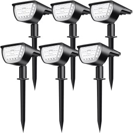 Claoner LED Solar Landscape Spotlights Wireless Outdoor Waterproof Solar Landscape Light - 6 PACK