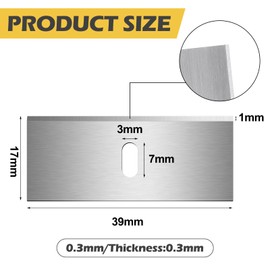 Leriton 100 Pcs Replacement Mat Blades Stainless Steel Mat Cutter Blade for Framing
