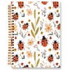JXREQ Cute Ladybug Floral Notebook Insects Botanical Journal Gifts for
