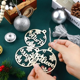 Shappy 200 Pieces Hangers Ribbon 10.6 Inch Christmas Ornament Tree Lanyard String Thin Strap Fabric Long Loop for Holiday School Wedding Crafts Decor Party Gift (Silver)