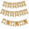 3 PCS Burlap Easter Banner, Rabbit Bunny Garland Banner, Happy