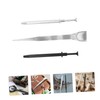 STOBOK Long Tweezer Jewelry Craft Tool Set Stainless Steel Nonslip