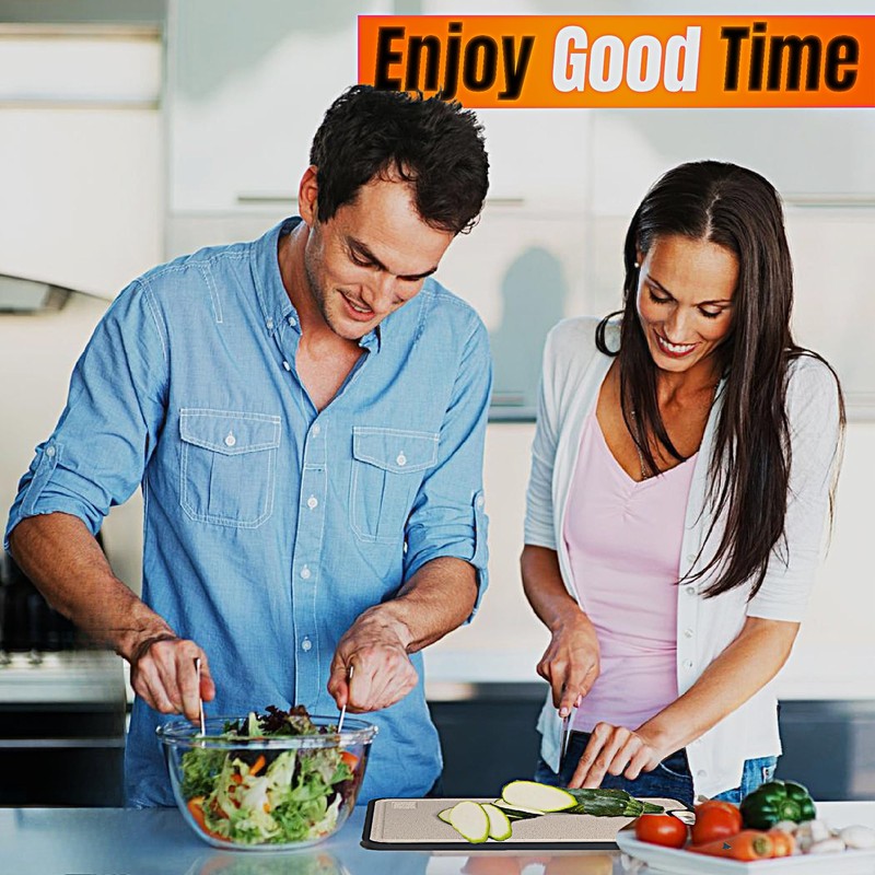 Titanium Cutting Board for Kitchen – Double-Sided, Juice Groove, Non-Slip,