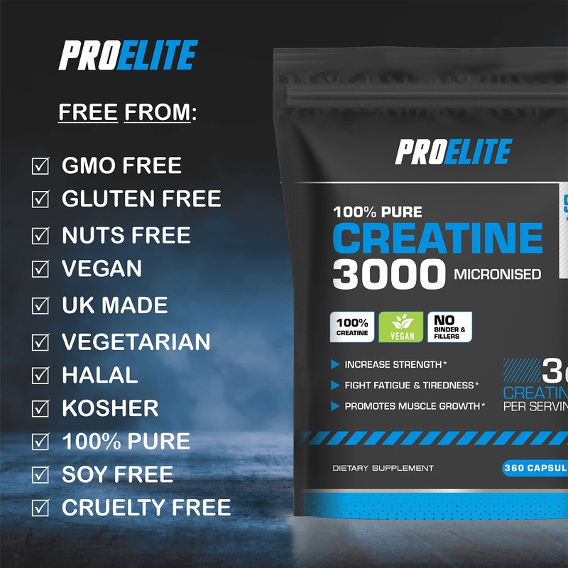 Creatine Capsules x 240 Vegan 3000mg of Unflavoured Creatine Monohydrate