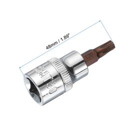 sourcing map 4pcs 3/8" Drive x T30 Torx Bit Socket, S2 Steel Bits CR-V Sockets 48mm Length Use with Ratchet Wrench, Slide Bar, Extension Rod