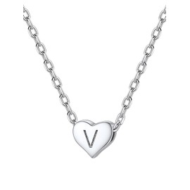 Silvora Mum Necklace Initial Necklace Heart Necklace Jewellery for Women Choker Necklace