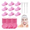 KKMALL 62 Diademas Para Spa De Maquillaje Facial Esponjas Brochas
