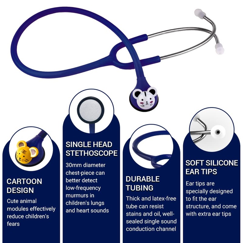 SCIAN Stethoscope - 5 Interchangeable Cartoon Heads, Professional Stethoscope for