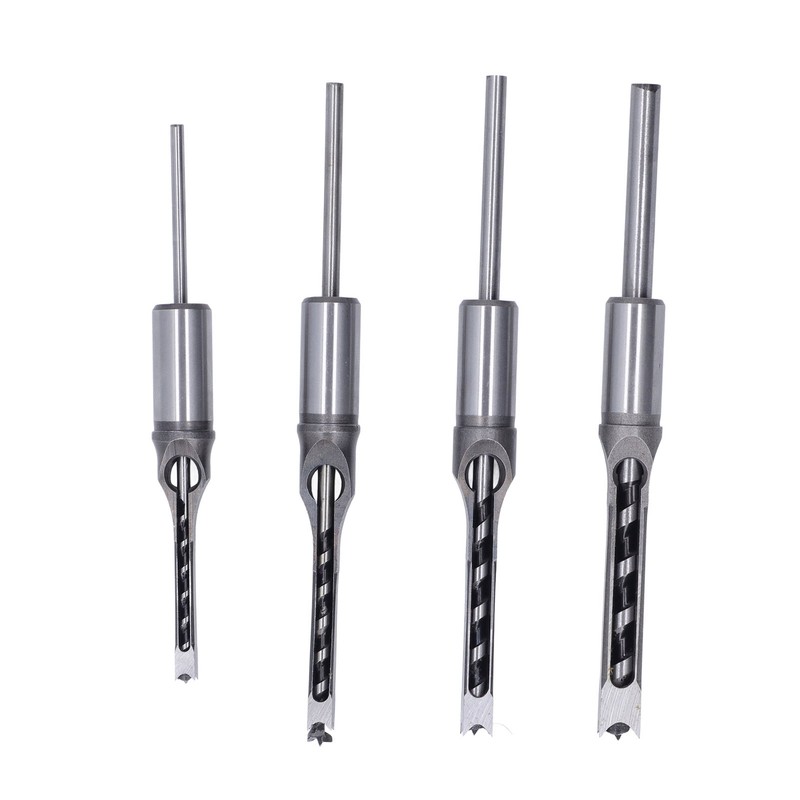 4PCS Woodworking Square Drill Bits Set HSS Wear Resistant 1/4in