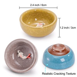 Foraineam 12 Pieces Ceramic Sake Tea Cups, Korean Soju Shot Glasses Sets, 1 oz / 30ml Tiny Sake Cup, Chinese Kungfu Style Teacups Drinkware Handcrafted Tea Accessories with Gift Box Packaging