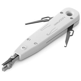 deleyCON LSA Insertion Tool Network Tool for Network Sockets Patch Panels Patch Panel Easy Network Wiring DSL ISDN TAE - Grey