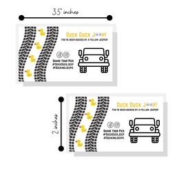 Crafters Cup You've Been Ducked Card,50 Pack,Duck Duck Tag 3.5x2in Business Card Size,Duck Duck States,Attach to Rubber Ducks,Tire Track & Rubber Ducks Design,JEEP-B-W-155