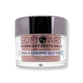 Sofi-Art Holographic Chrome Nail Glitter - Red Orange #GLS017-1 oz