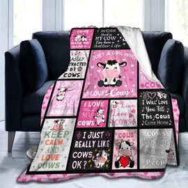 Cow Blanket Gifts for Women Stuff Cow Print Blankets and Throws Soft Cows Plush Warm Fleece Bedding Cow Gifts for Women Girls Kids Adults Cow Lovers Birthday Decorations 50"X40"