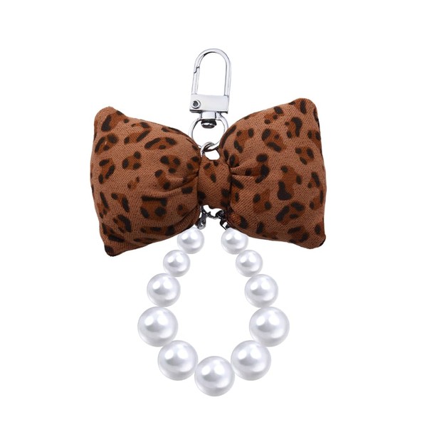 Sdopbinbin Leopard Print Bow Keychain for Purse Bag Accessories for