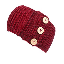 Crochet Knitted Button Headbands Head Wrap Knotted Hair Band Winter Ear Warmer