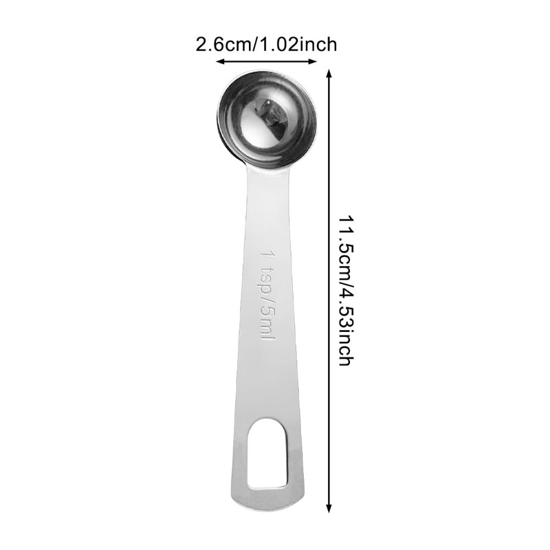 3 PCS Teaspoon Measuring Spoons, 5ml Measuring Spoons, Stainless Steel