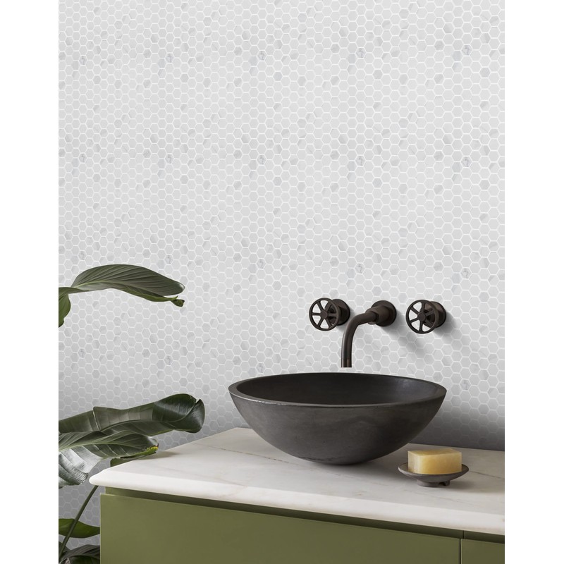 Simple Tile - 5 Sheets Engineered Marble Mosaic Tile for