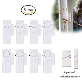 Magnetic Door/Window Alarm Doorbell, Wireless Security sensor Burglar Alarm System Loud 90 dB, Shed Garage Vibration Entry Warnning Detector, for Office/School/Hote/Hom/Store Security (8)