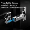 20 Pcs Full Overlay Frameless Soft Close Cabinet Hinges,105° 3-Way