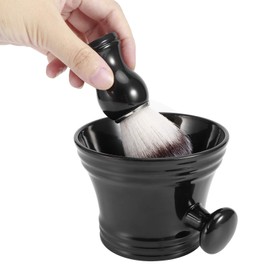 Juego de Herramientas de Afeitar Mostache de Nailon, Cuenco de Jabón de Afeitar Y Cepillo de Limpieza Suave para el Cuidado de la Barba para Uso Doméstico
