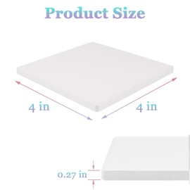 Zilphoba 20pcs 4''x4'' Ceramic Tiles for Crafts, Blank Ceramic Coaster for Craft, White Unglazed Tile with Cork Backing Pad for Painting, Alcohol Ink, Acrylic Pouring, DIY