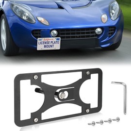 No Drill Front License Frame Compatible with Lotus Elise | 2011-2022 Anti-Theft License Plate Tow Hook Mount Holder Car Tag Covers Rust-Proof, Rattle-Proof Car Accessories